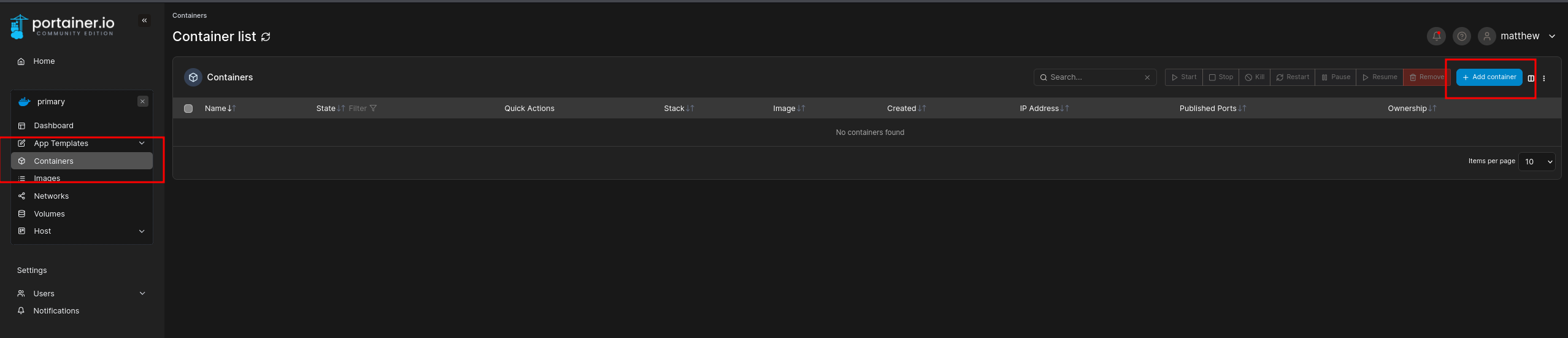 Container Create